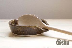 Brown Stoneware Spoon Rest