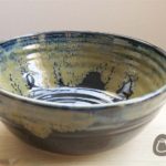 Large Black and Bronze Stoneware Bowl