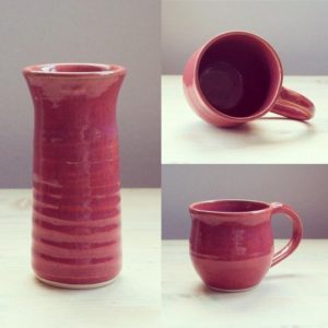 Purple vase and mug