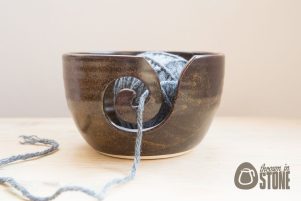 Speckled Brown Ceramic Yarn Bowl