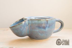 Blue Stoneware Shaving Scuttle