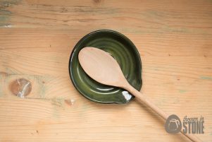 Dark Green Stoneware Spoon Rest