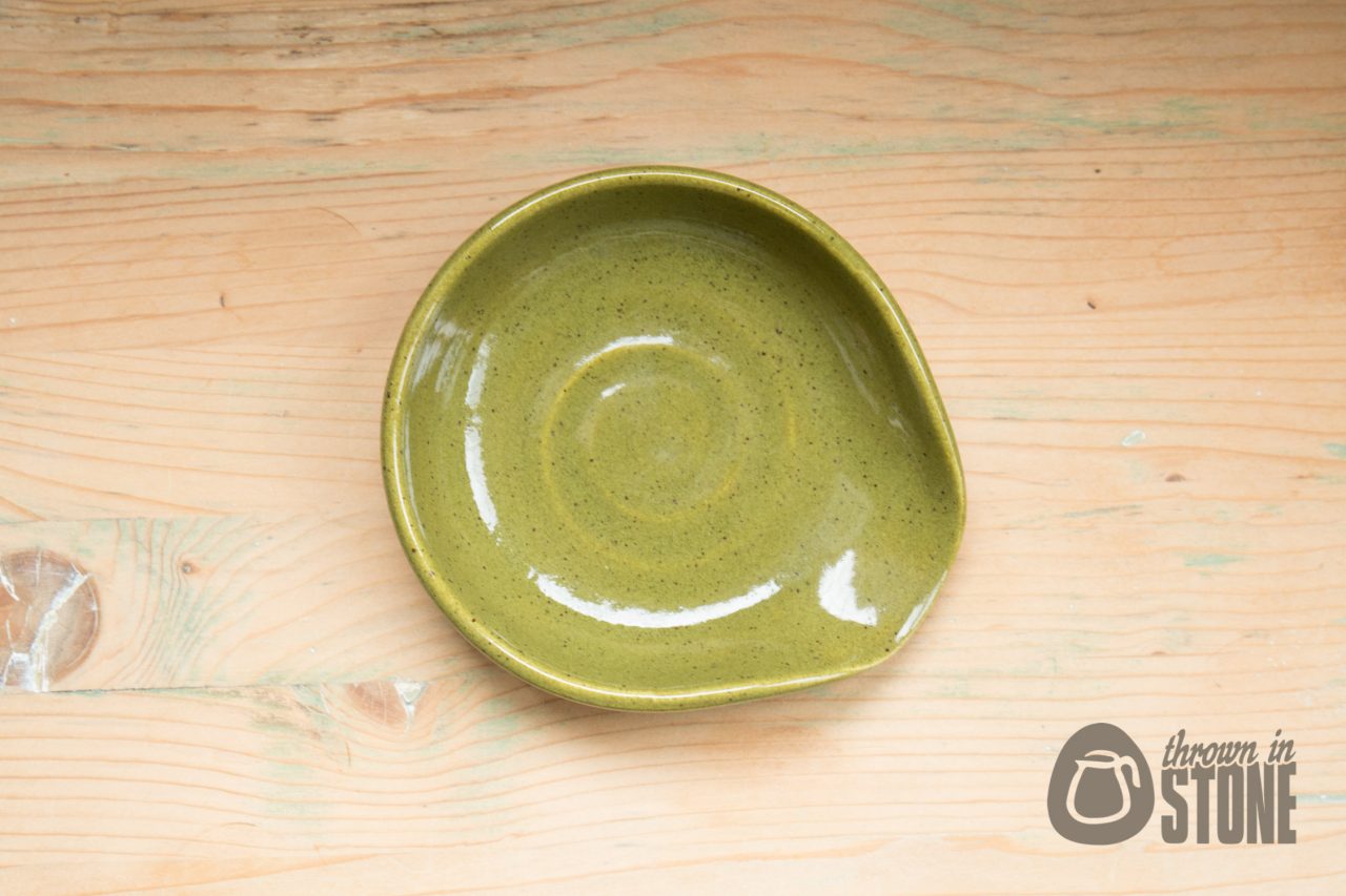 Olive Green Stoneware Spoon Rest