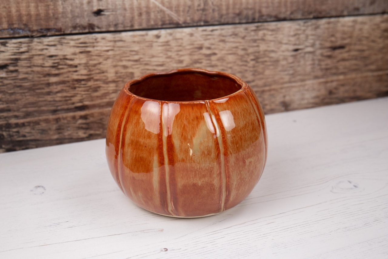 Fiery Orange Pumpkin Bowl