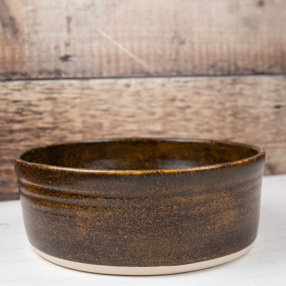 Stoneware Pet Bowl – Brown Dog Bowl – Water Bowl – Food Bowl