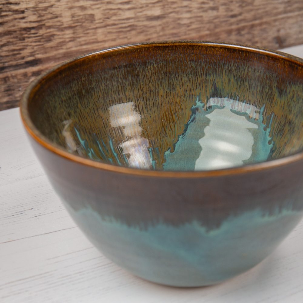 Decorative Bowl – Sea Mist Green and Rust