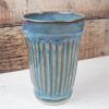 Denim Blue Vase – Carved