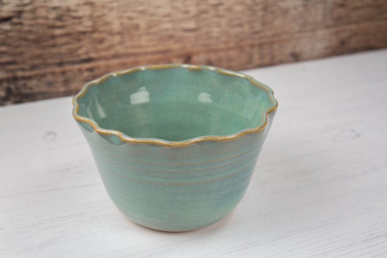 Stoneware Dish - Sea Mist Green - Fluted Rim