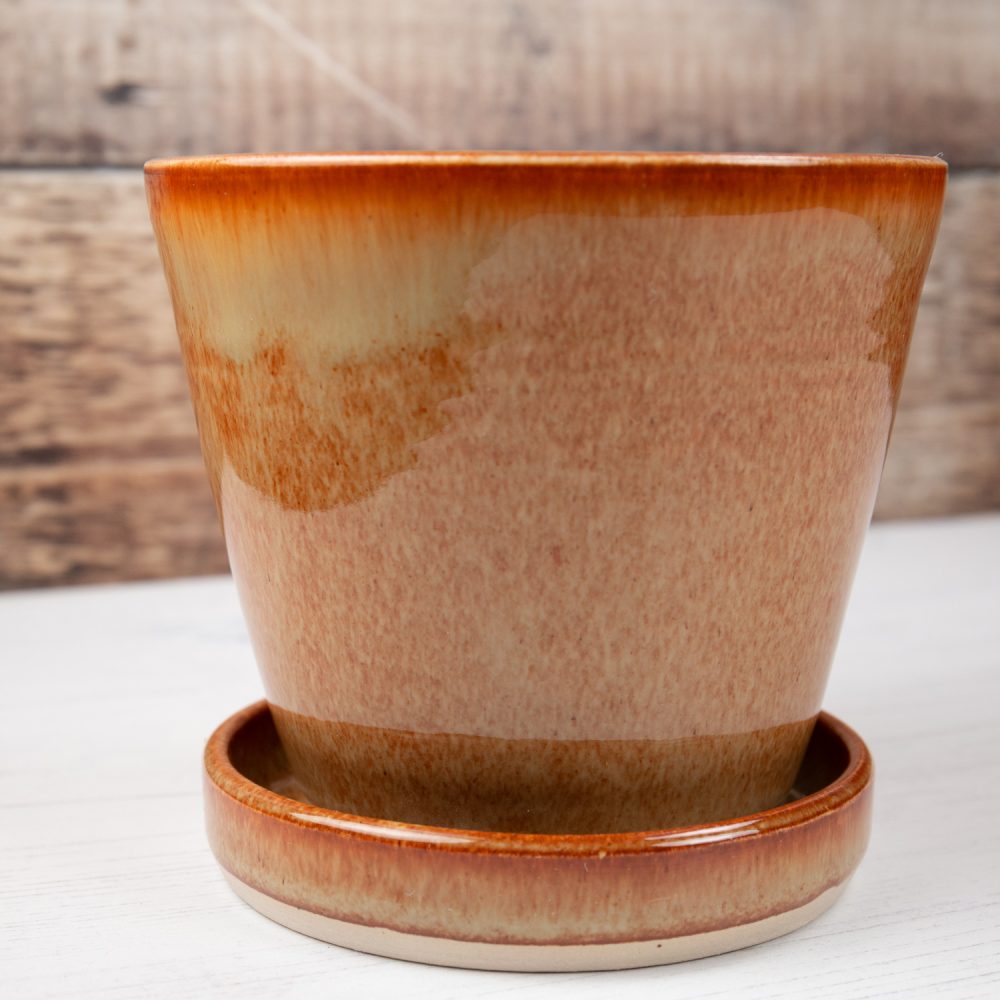 Stoneware Plant Pot – Fiery Orange