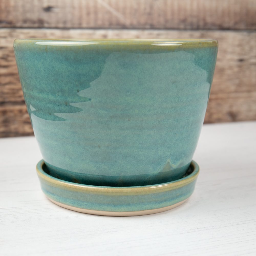 Stoneware Plant Pot – Sea Mist Green