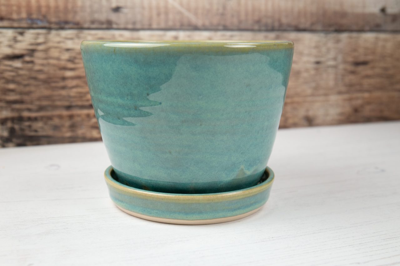 Stoneware Plant Pot - Sea Mist Green