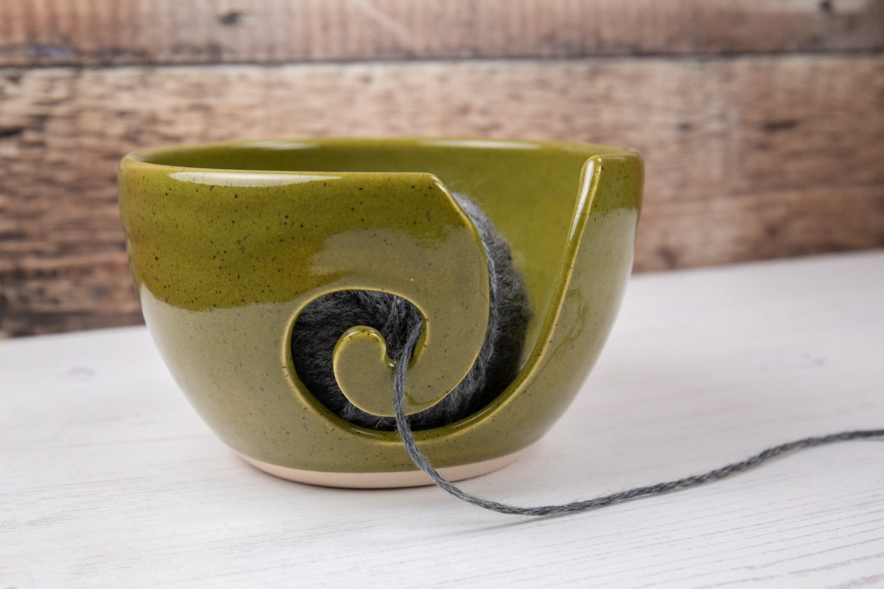 Yarn Bowl - Olive Green