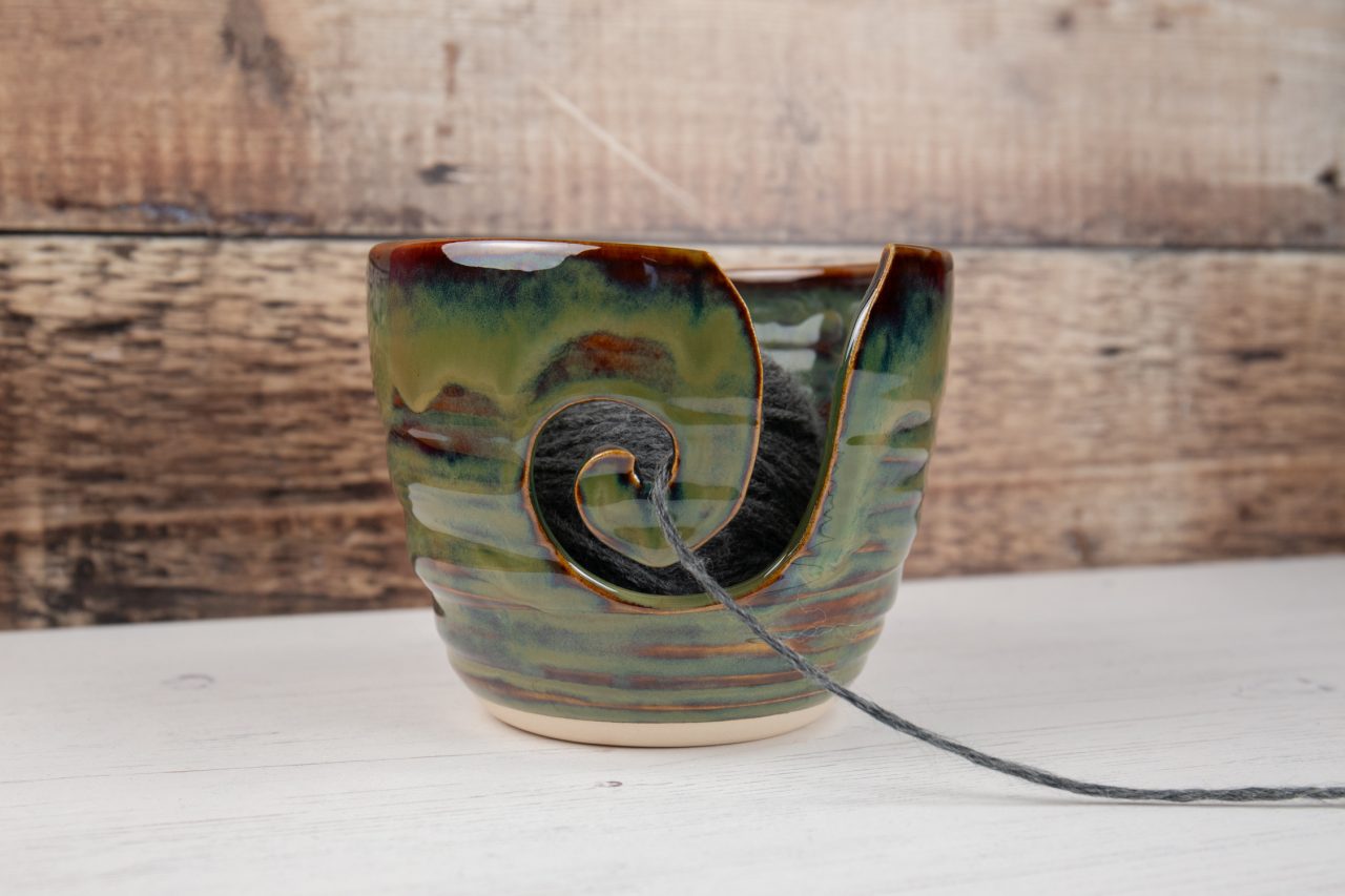 Yarn Bowl - Woodland Green Knitting Bowl