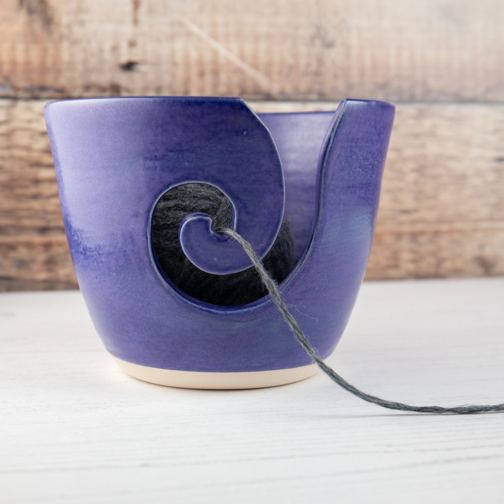 Yarn Bowl – Matte Purple Knitting Bowl