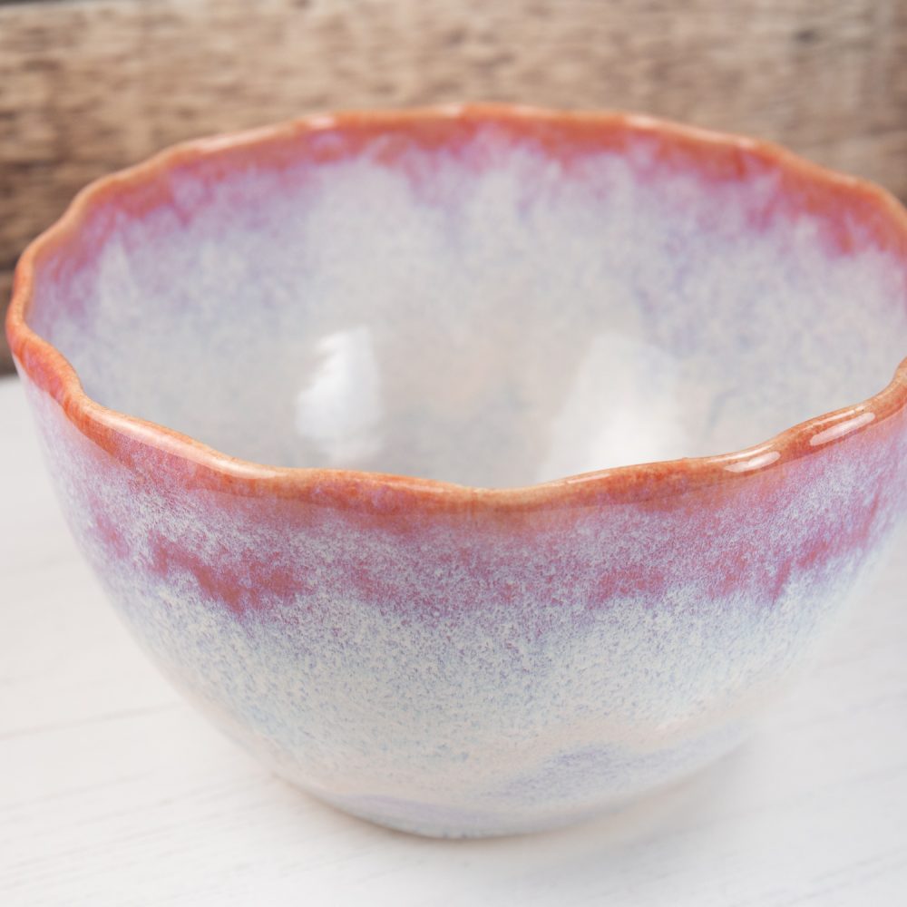 Stoneware Dish – Unicorn Pink – Fluted Rim