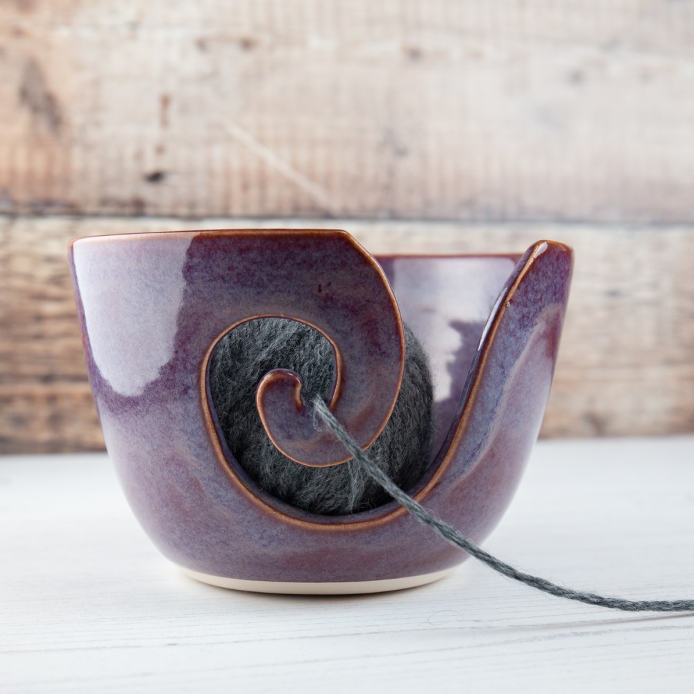 Yarn Bowl – Purple Knitting Bowl