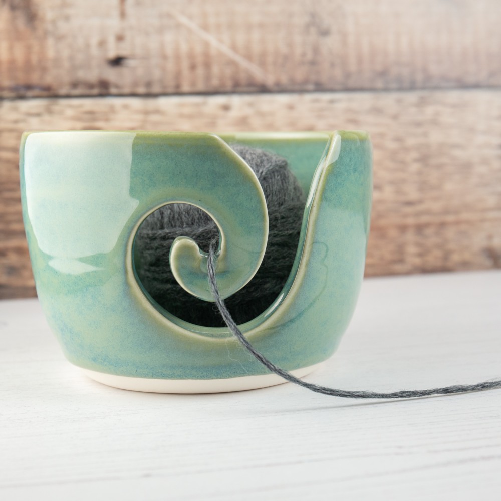 Yarn Bowl – Sea Mist Green Knitting Bowl