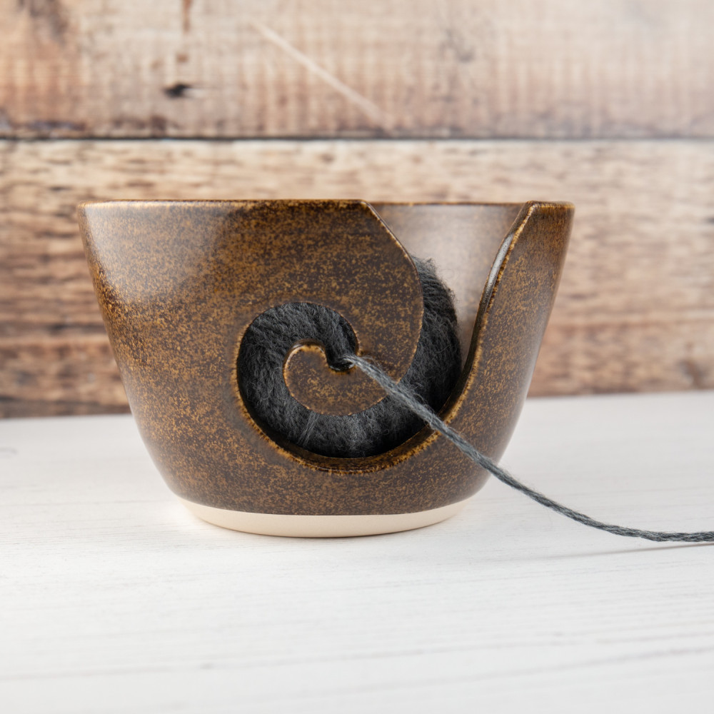 Yarn Bowl – Brown Knitting Bowl